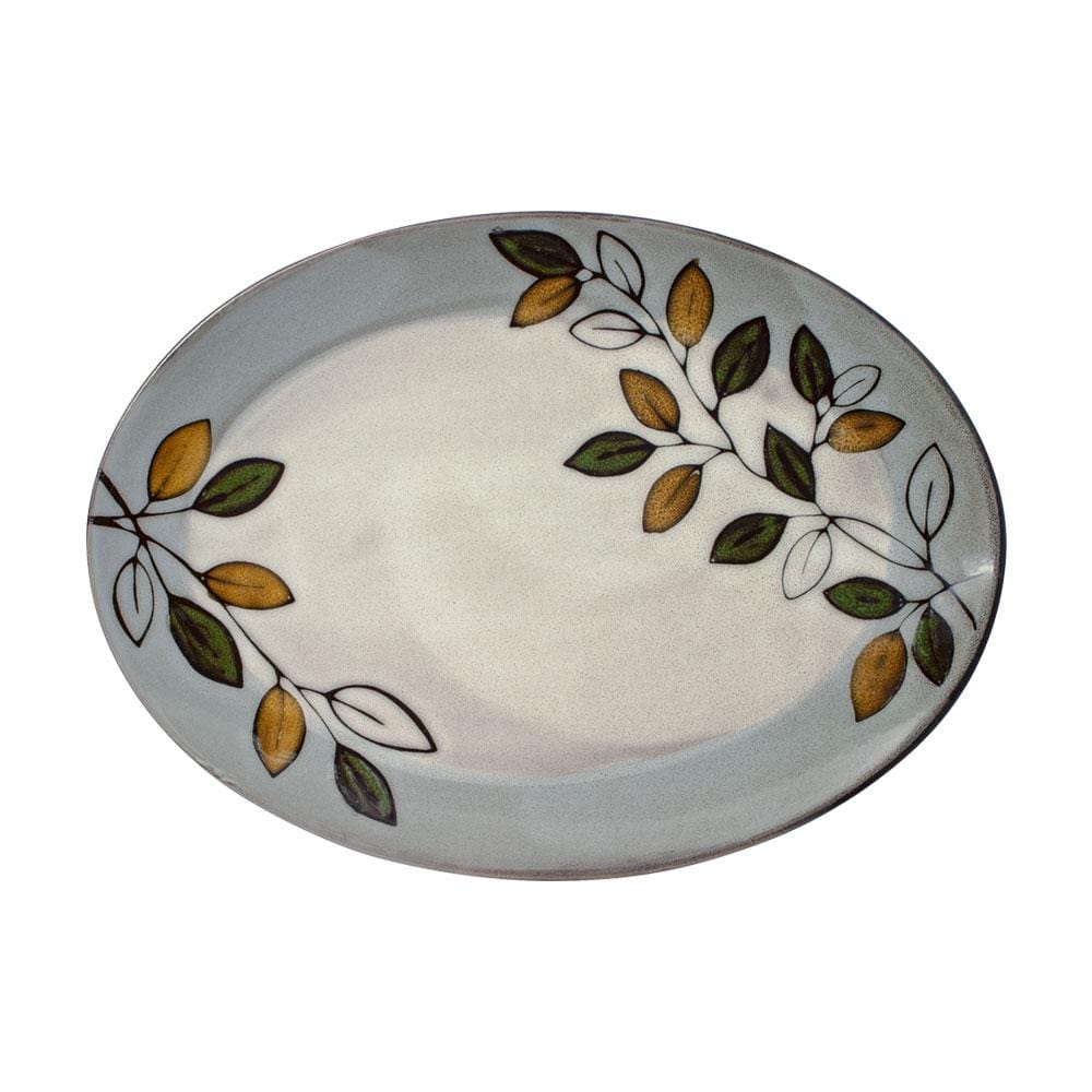 Rustic Leaves Oval Platter