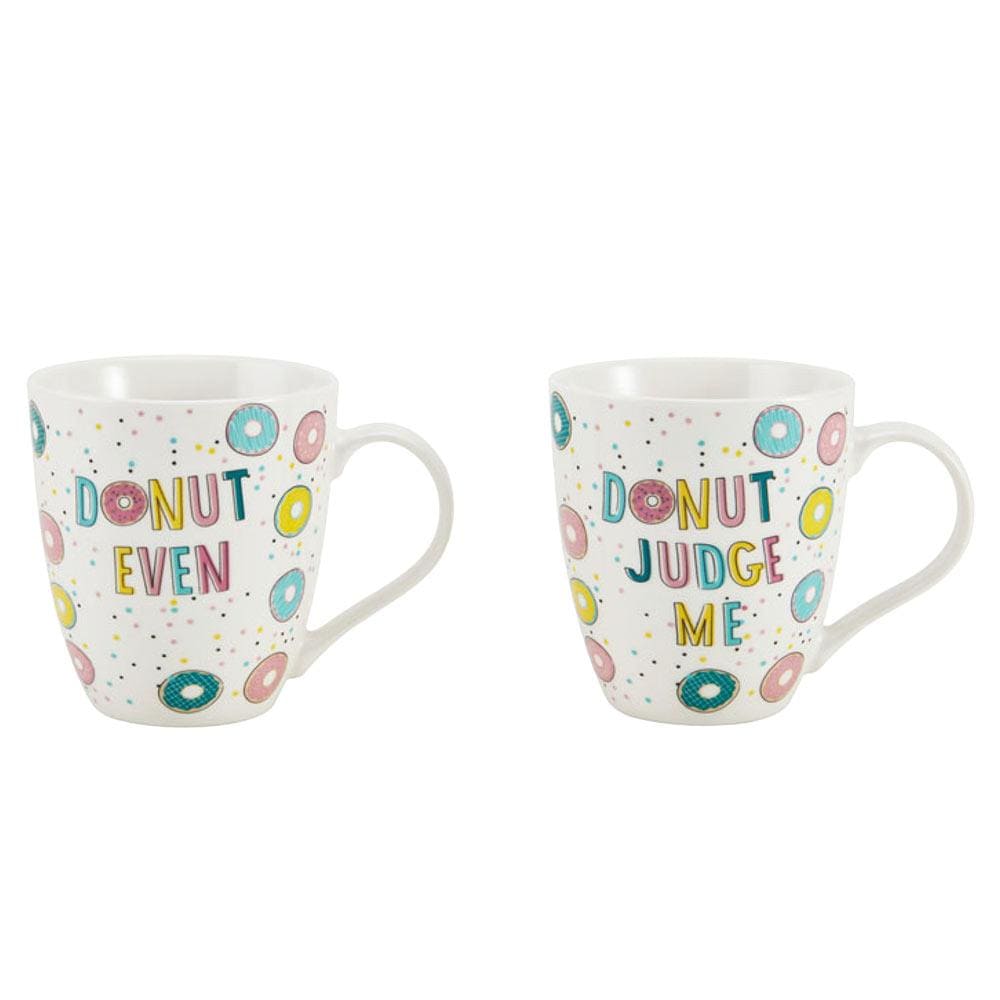 Sentiment Mugs Set of 2 Donut Mugs