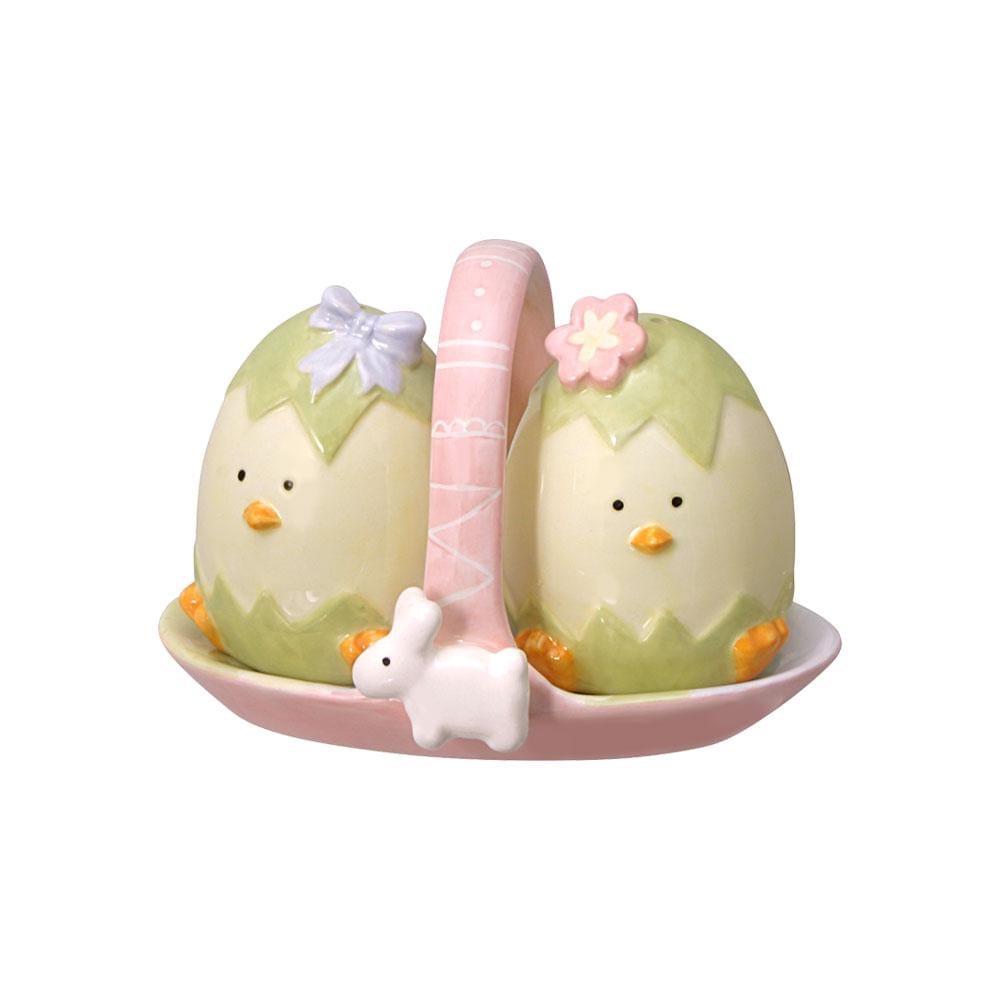 Spring Chicks Easter Salt and Pepper Set with Caddy