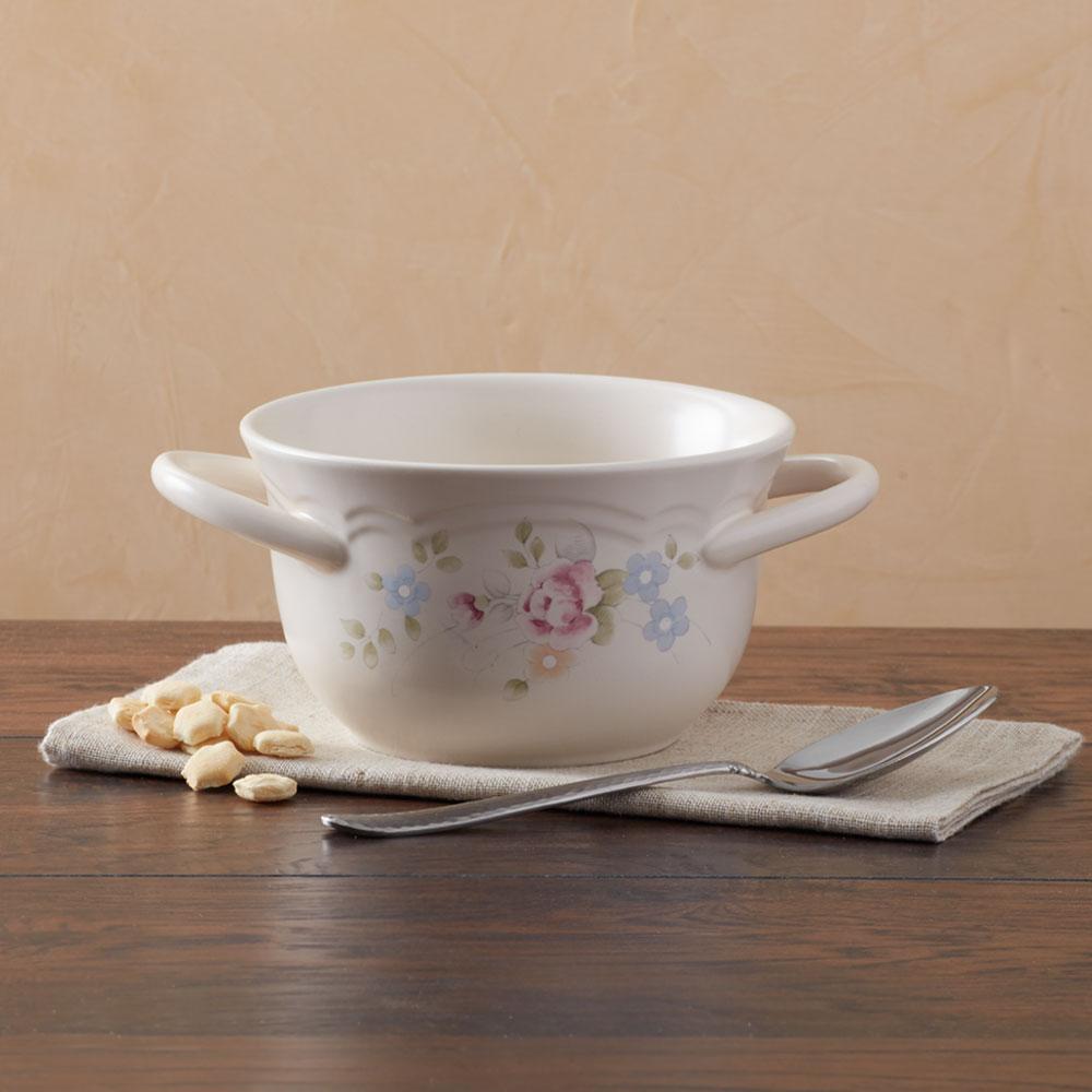 Tea Rose Double Handled Soup Bowl