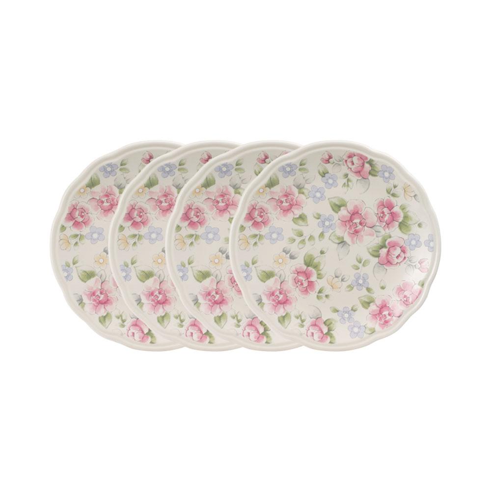 Tea Rose Set of 4 Accent Luncheon Plates