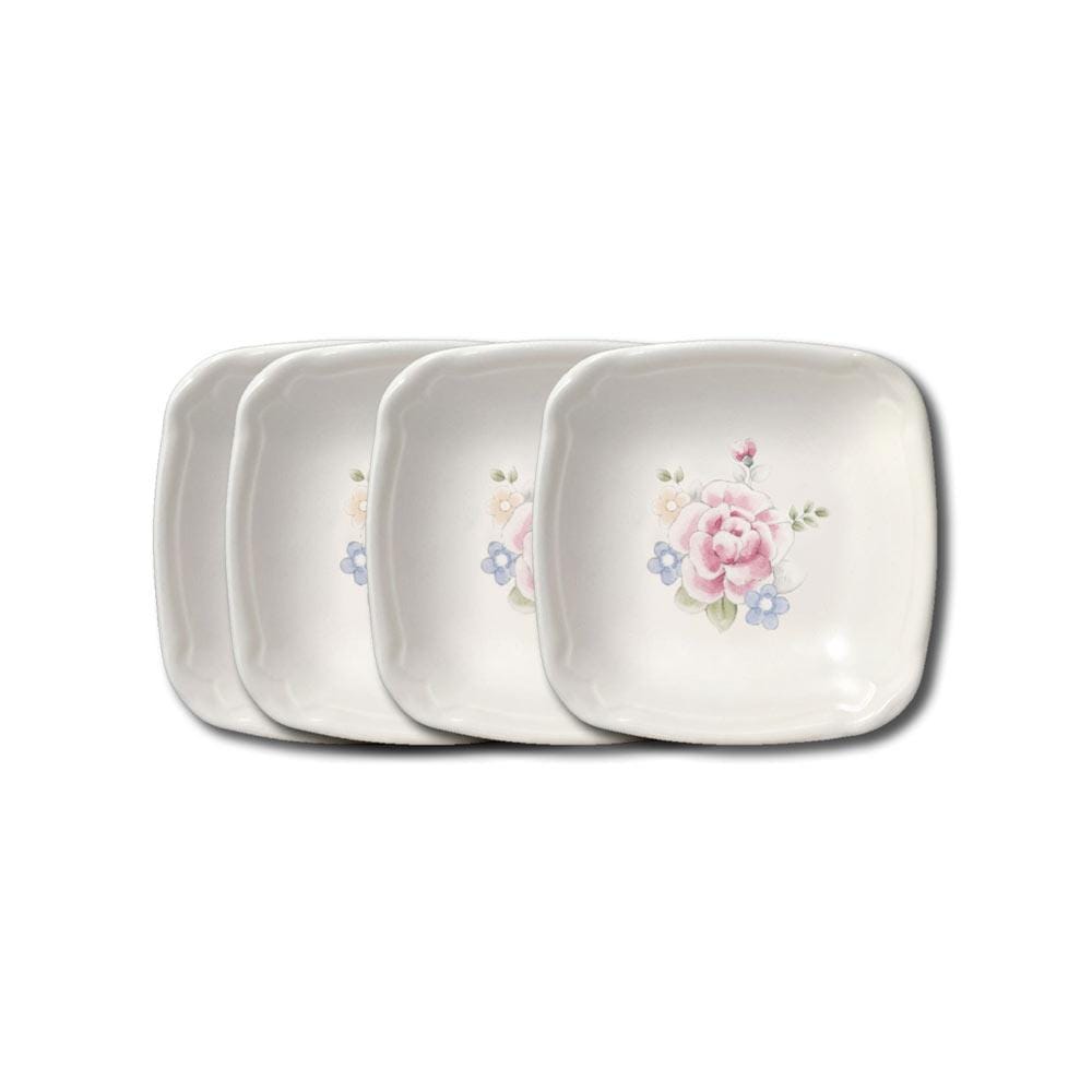 Tea Rose Set of 4 Appetizer Plates