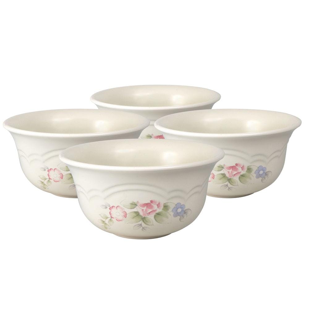 Tea Rose Set of 4 Deep Soup Cereal Bowls