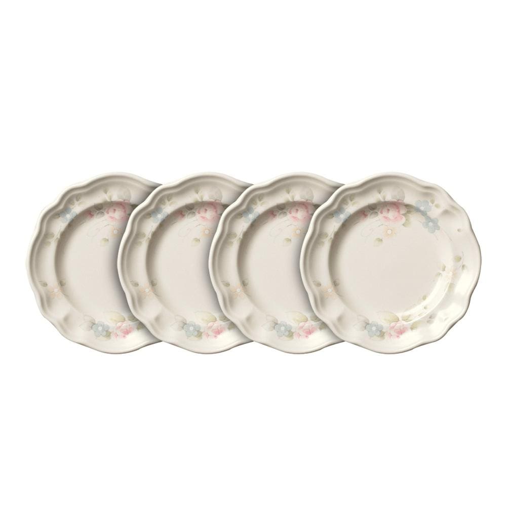 Tea Rose Set of 4 Dessert Plates