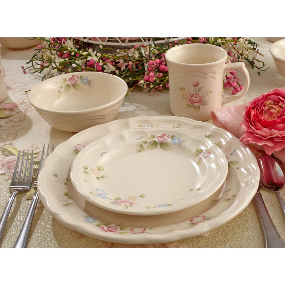 Tea Rose Set of 4 Dinner Plates