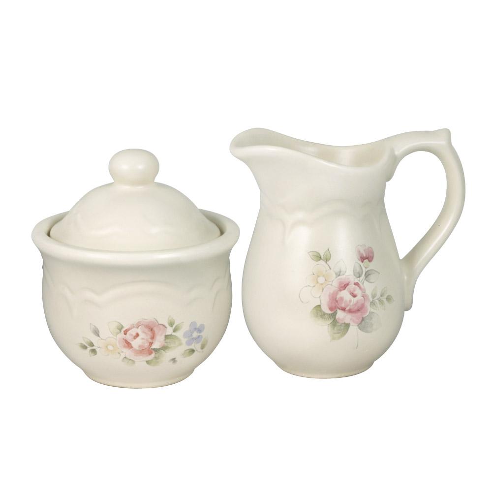 Tea Rose Sugar and Creamer Set