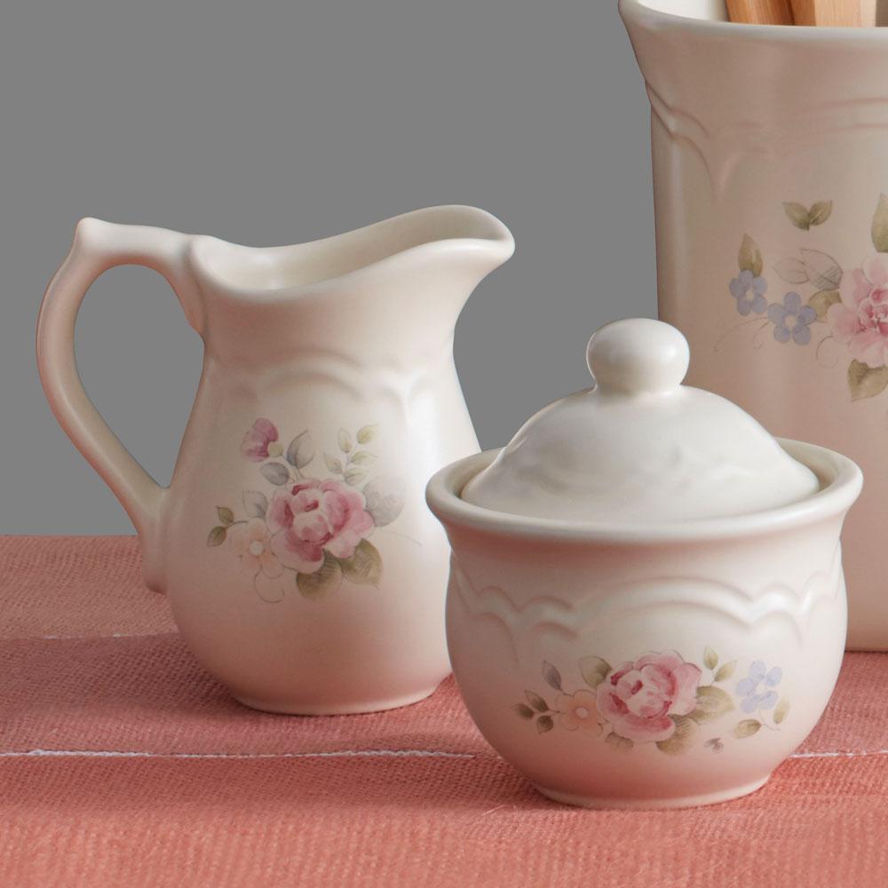 Tea Rose Sugar and Creamer Set