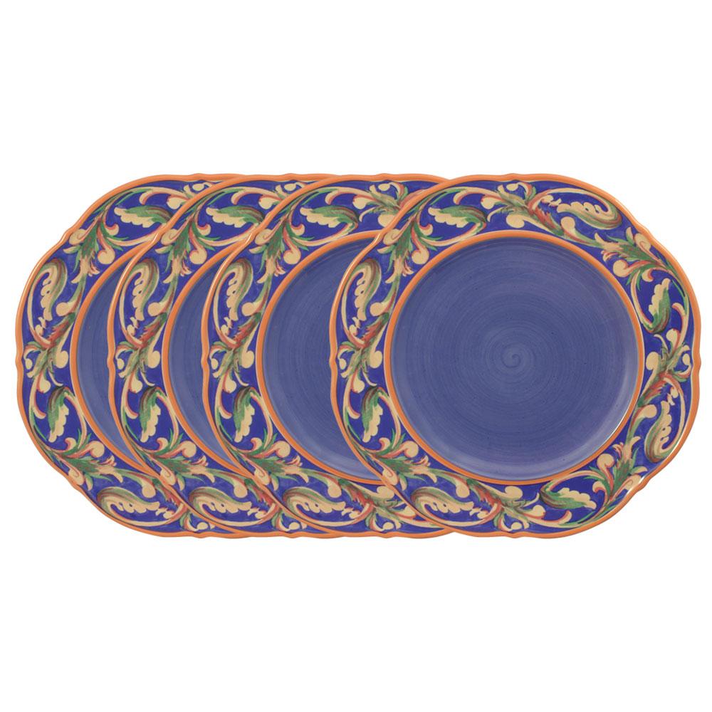 Villa della Luna® Set of 4 Scalloped Dinner Plates