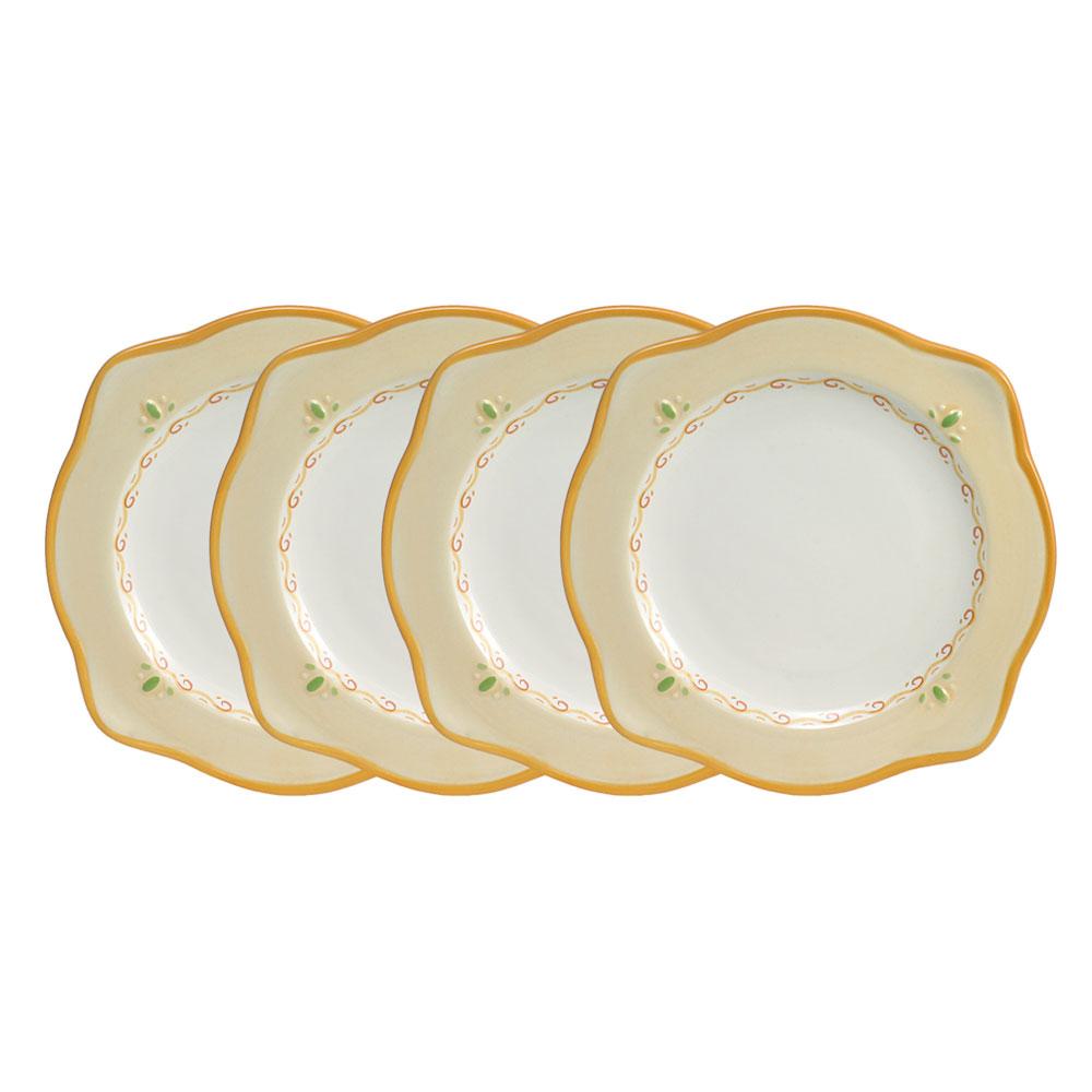 Villa della Luna® Set of 4 Scalloped Salad Plates