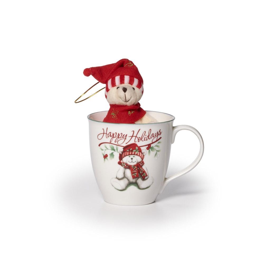 Winterberry® Happy Holidays Mug with Stuffed Bear