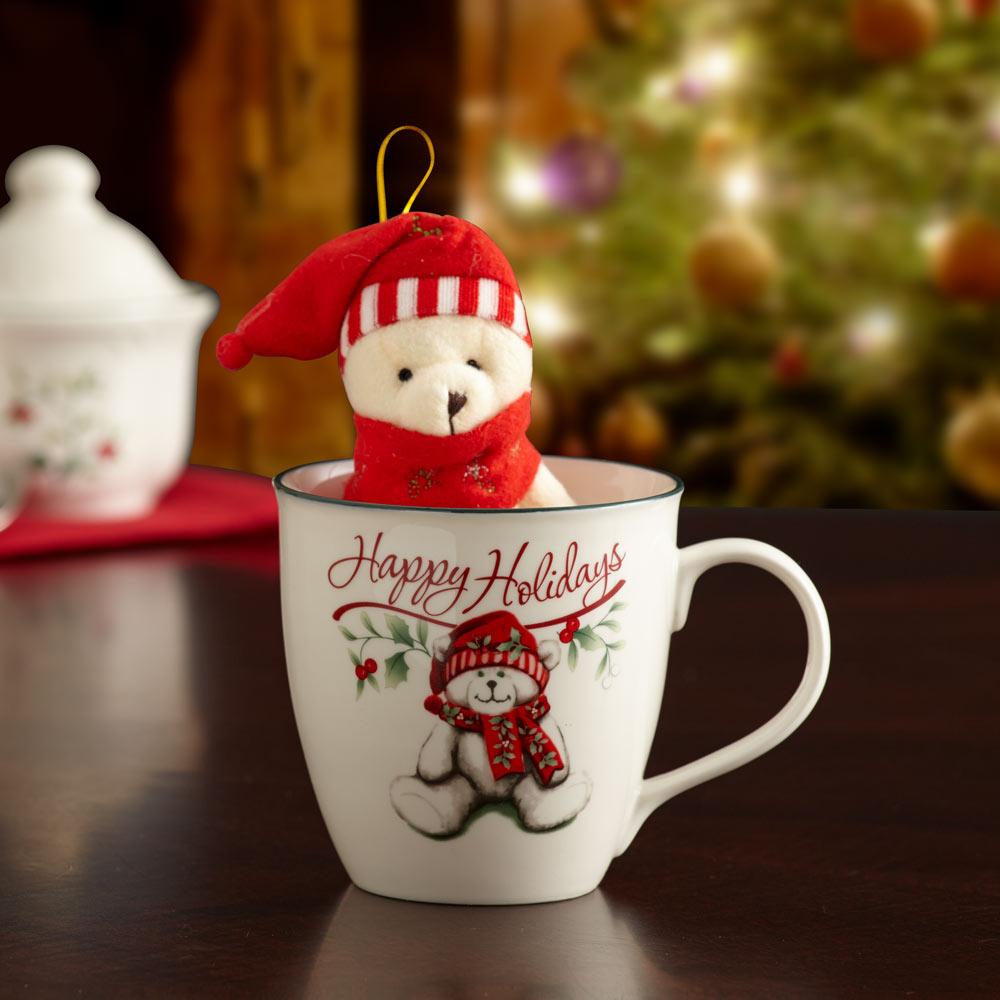 Winterberry® Happy Holidays Mug with Stuffed Bear