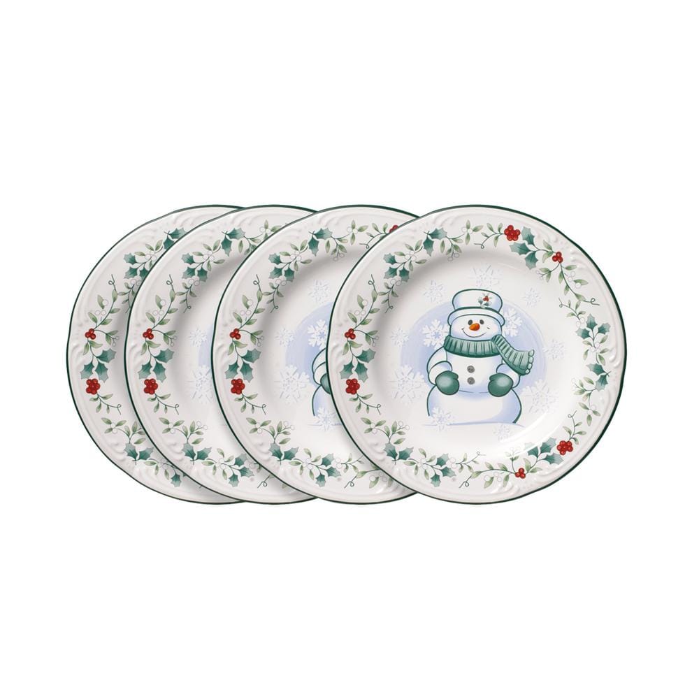 Winterberry® Set of 4 Snowman Salad Plates