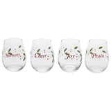Winterberry® Set of 4 Sentiments Wine Goblets