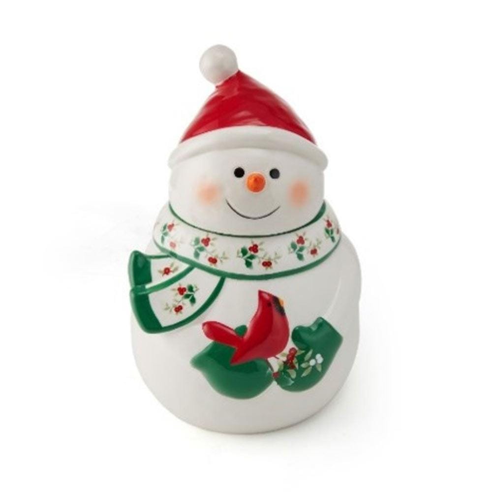 Winterberry® Snowman with Cardinal Cookie Jar – Pfaltzgraff